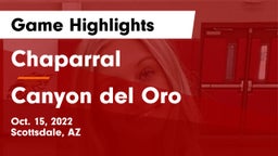Chaparral  vs Canyon del Oro  Game Highlights - Oct. 15, 2022