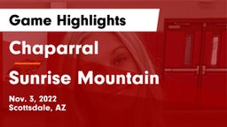 Chaparral  vs Sunrise Mountain  Game Highlights - Nov. 3, 2022