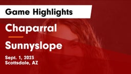 Chaparral  vs Sunnyslope  Game Highlights - Sept. 1, 2023