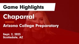 Chaparral  vs Arizona College Preparatory  Game Highlights - Sept. 2, 2023