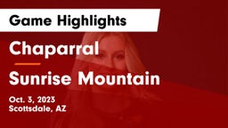Chaparral  vs Sunrise Mountain  Game Highlights - Oct. 3, 2023