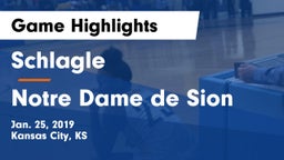 Schlagle  vs Notre Dame de Sion  Game Highlights - Jan. 25, 2019