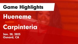 Hueneme  vs Carpinteria  Game Highlights - Jan. 28, 2023