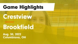 Crestview  vs Brookfield  Game Highlights - Aug. 30, 2022
