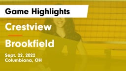 Crestview  vs Brookfield  Game Highlights - Sept. 22, 2022