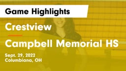 Crestview  vs Campbell Memorial HS Game Highlights - Sept. 29, 2022