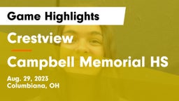 Crestview  vs Campbell Memorial HS Game Highlights - Aug. 29, 2023