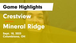 Crestview  vs Mineral Ridge  Game Highlights - Sept. 18, 2023