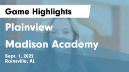 Plainview  vs Madison Academy  Game Highlights - Sept. 1, 2022
