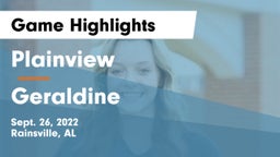 Plainview  vs Geraldine  Game Highlights - Sept. 26, 2022