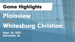 Plainview  vs Whitesburg Christian Game Highlights - Sept. 24, 2022