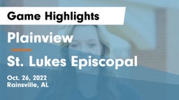 Plainview  vs St. Lukes Episcopal  Game Highlights - Oct. 26, 2022