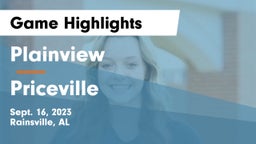 Plainview  vs Priceville  Game Highlights - Sept. 16, 2023