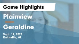 Plainview  vs Geraldine  Game Highlights - Sept. 19, 2023