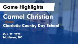 Carmel Christian  vs Charlotte Country Day School Game Highlights - Oct. 22, 2020