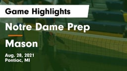 Notre Dame Prep  vs Mason  Game Highlights - Aug. 28, 2021