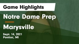 Notre Dame Prep  vs Marysville  Game Highlights - Sept. 14, 2021