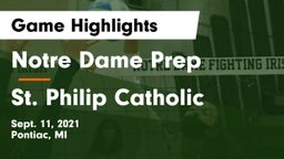 Notre Dame Prep  vs St. Philip Catholic  Game Highlights - Sept. 11, 2021