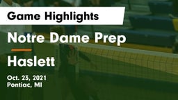 Notre Dame Prep  vs Haslett  Game Highlights - Oct. 23, 2021