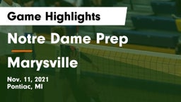 Notre Dame Prep  vs Marysville  Game Highlights - Nov. 11, 2021