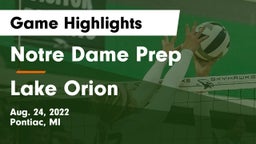 Notre Dame Prep  vs Lake Orion  Game Highlights - Aug. 24, 2022
