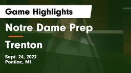 Notre Dame Prep  vs Trenton  Game Highlights - Sept. 24, 2022
