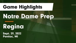 Notre Dame Prep  vs Regina  Game Highlights - Sept. 29, 2022