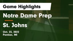 Notre Dame Prep  vs St. Johns  Game Highlights - Oct. 23, 2022