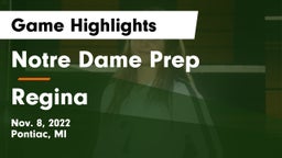 Notre Dame Prep  vs Regina  Game Highlights - Nov. 8, 2022