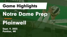 Notre Dame Prep  vs Plainwell  Game Highlights - Sept. 9, 2023