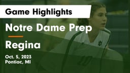Notre Dame Prep  vs Regina  Game Highlights - Oct. 5, 2023