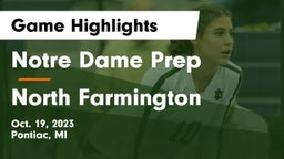 Notre Dame Prep  vs North Farmington  Game Highlights - Oct. 19, 2023