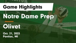 Notre Dame Prep  vs Olivet  Game Highlights - Oct. 21, 2023