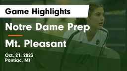 Notre Dame Prep  vs Mt. Pleasant  Game Highlights - Oct. 21, 2023