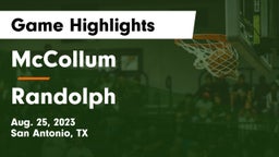 McCollum  vs Randolph  Game Highlights - Aug. 25, 2023