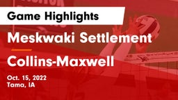 Meskwaki Settlement  vs Collins-Maxwell Game Highlights - Oct. 15, 2022