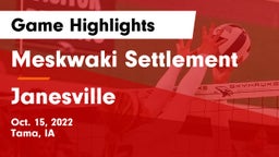 Meskwaki Settlement  vs Janesville Game Highlights - Oct. 15, 2022