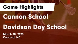 Cannon School vs Davidson Day School Game Highlights - March 30, 2023