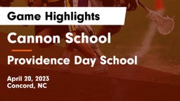 Cannon School vs Providence Day School Game Highlights - April 20, 2023