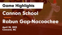 Cannon School vs Rabun Gap-Nacoochee  Game Highlights - April 28, 2023