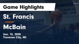 St. Francis  vs McBain  Game Highlights - Jan. 15, 2020