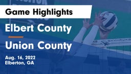 Elbert County  vs Union County  Game Highlights - Aug. 16, 2022