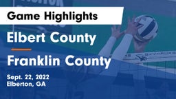 Elbert County  vs Franklin County  Game Highlights - Sept. 22, 2022