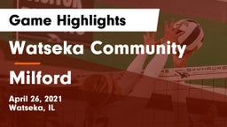 Watseka Community  vs Milford  Game Highlights - April 26, 2021