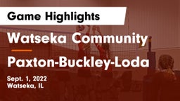 Watseka Community  vs Paxton-Buckley-Loda  Game Highlights - Sept. 1, 2022