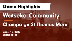 Watseka Community  vs Champaign St Thomas More  Game Highlights - Sept. 13, 2022