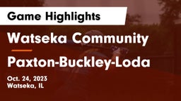 Watseka Community  vs Paxton-Buckley-Loda  Game Highlights - Oct. 24, 2023