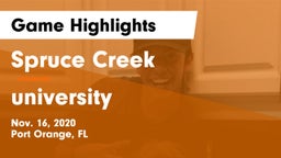 Spruce Creek  vs university Game Highlights - Nov. 16, 2020