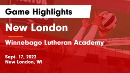 New London  vs Winnebago Lutheran Academy  Game Highlights - Sept. 17, 2022