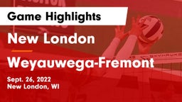 New London  vs Weyauwega-Fremont Game Highlights - Sept. 26, 2022